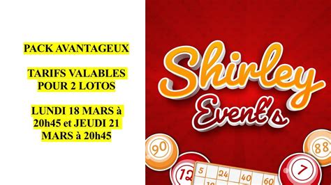 shirley events loto|Shirley Event's Loto Live sur Yurplan.